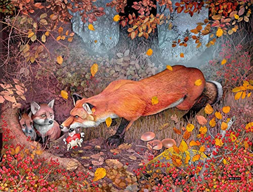 Tally Ho! Ho! – 1000 Piece Jigsaw Puzzle by Mike Jupp | Hilarious Autumn Fox Scene Puzzle for Adults | British Made, Premium Quality
