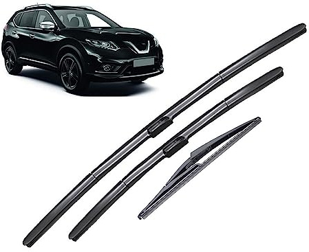 Juego de escobillas limpiaparabrisas delanteras y traseras compatible con Nissan X-Trail T32 Rogue 2 2013-2020 parabrisas ventana 261712