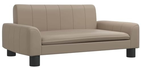 vidaXL Hundebett, Hundekissen mit weicher Polsterung, Hundesofa Hundecouch für kleine Hunde Haustiere, Haustierbett Katzenbett, Cappuccino Braun Kunstleder