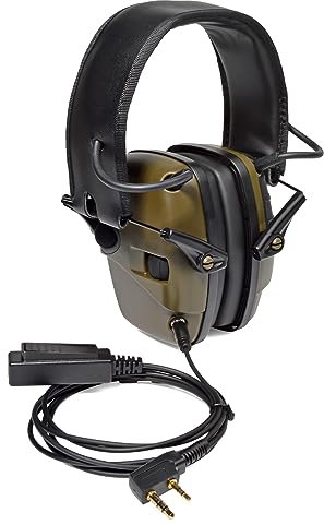 UAYESOK Electronic Ear Defenders Walkie Talkie Headset Active Noise Reduction Hearing Protection Earmuffs for Shooting with PTT Mic for Baofeng UV-5R GT-3 888S UV-82 Kenwood TK-3501 WOUXUN 2 Way Radio