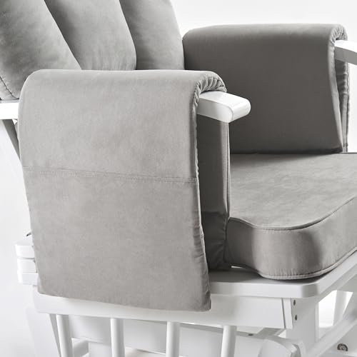 BlinqBlinq Polster für Relaxsessel mit Hocker - Stillsessel und Fernsehsessel, Beige und Grau, Ersatzpolster für Stuhl, Hocker und Armlehnen, Ersatzbezug für Schaukelstuhl (Grau)