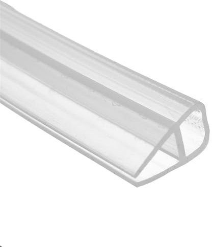 Dichtungsstreifen für Glastüren, 3 m, biegsam, Silikon, Gummi, faltbar, Dichtungsstreifen für Balkon, Badezimmer, Glastür, Fenster (U-6 mm)