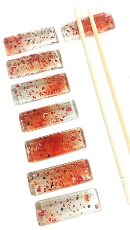 Deverreetdecouleurs Lot de 12 porte-couteaux, double-épaisseurs, transparent et rouge, décoration de table, idée cadeau originale