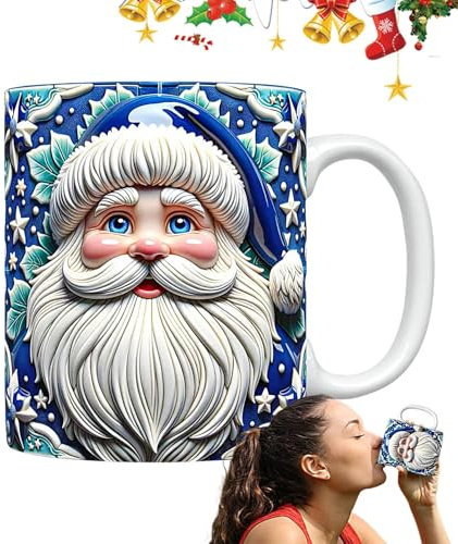 Vintage-Weihnachtstasse – Weihnachtsmann-Tasse, ideal für die Feiertage, Keramik-Weihnachtstasse, perfekt für den Genuss Ihrer Lieblingsgetränke wie Kaffee, Tee, heiße Schokolade und Milch