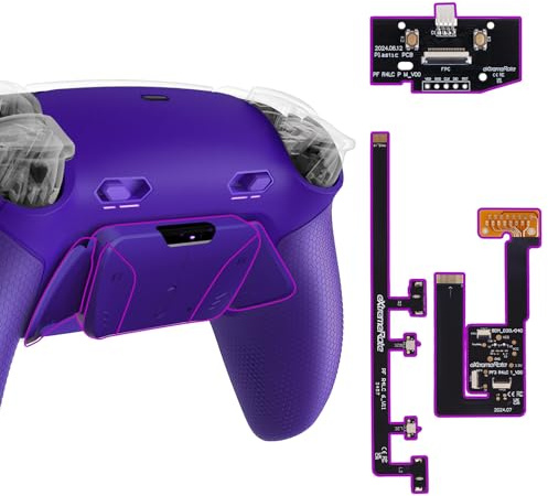 eXtremeRate RISE4 Plus Max Tasti Aggiuntivi Clicky Trigger Stop per ps5 Controller BDM-030/040/050,Palette Posteriori Back Button Remap Kit per ps5 Joystick-Senza Controller-Galactic Purple