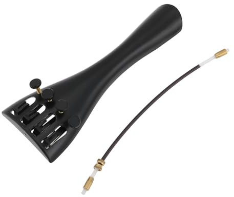 Create idea Saitenhalter für Violine 3/4 und 4/4, 4 Feinstimmer, Aluminiumlegierung, Schwarz, Violintailpiece