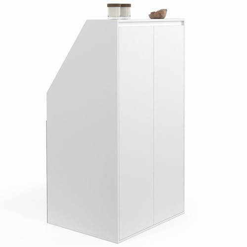 IDMarket - Schrank unter Dachschräge 2 Türen TOMI 60 x 50 x 110/70 cm weiß