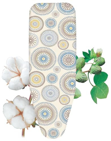 Baumwolle Bügelbrettbezug,90x30cm 100x34cm 110x34cm 120x38cm Haus Bügeltischbezug Hotel Bügelbrett Bezug Bügelbezug Mit Kordelzug(Beige,110x35cm)