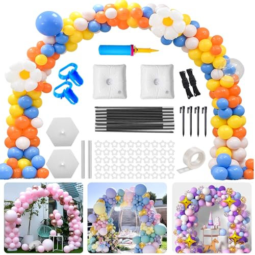 XUNIVERS Kit d'arche de ballons réutilisable,Kit d'arche de ballons ajustable et réutilisable pour mariage,bâtons en fibre durable pour mariage,remise de diplôme et anniversaire,décorations de Noël