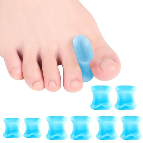 8 Stück Gel-Zehenspreizer,Zehenspreizer Kleiner Zeh,Hallux Valgus Korrektur,Zehentrenner Damen Silikon,Toe Spacer Zehenschoner,Zehentrenner Silikon Zehenstrecker,Toe Separator Großer,Zehenspreizer