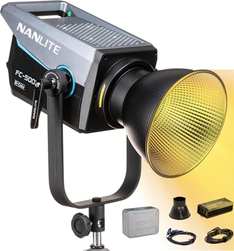 Nanlite FC-500B Bi-Color LED Video Light 2700K–6500K, 520W High Output, CRI 96+ TLCI 98+, Dimmable Studio Light for Photography & Video Shooting