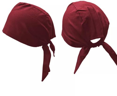 Estationeryhouse Indian Sikh Punjabi Patka Headwear, Cotton Biker Skull Cap, Bandana Hair Wrap Cotton with Tie Back Strings (UK, Alpha, One Size, Maroon)