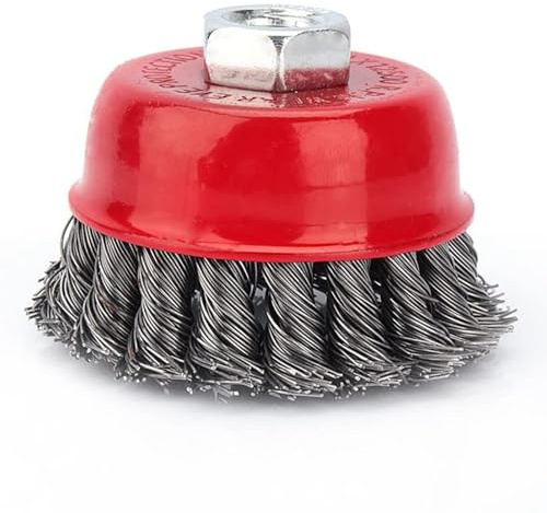 Cepillo de Alambre para Amoladora Angular, M14 Cepillo Trenzados de Acero 75mm Cepillo de Copa para Limpieza y Lijado