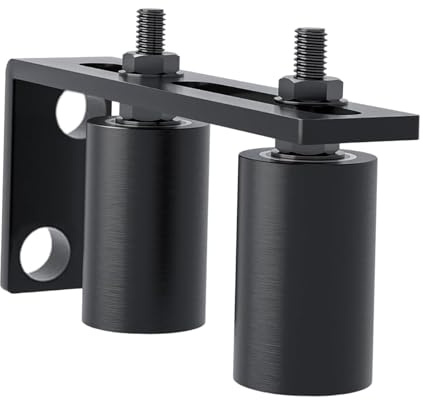 KiBcsLic de Guidage pour Portails Coulissants - Support de Poteau, Accessoires, Doubles Galets Polyvalents En Nylon, Noir