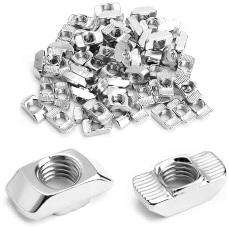 LOLANIUT 60 Stück T-Nutmuttern M8 Hammerkopfmutter für EU40 Aluminiumprofil, Hochfester Kohlenstoffstahl Nutenstein M8, Präzise Passform für 4040 Profilbefestigung im Industrie- und Heimwerkerbedarf
