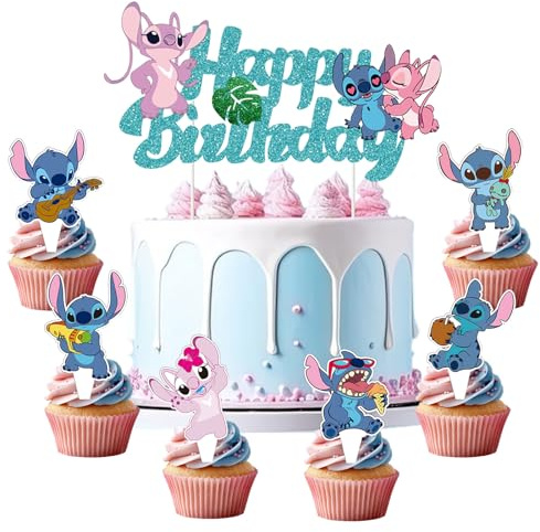 Kuchen Deko Geburtstag, Tortendeko-Set, Cake Topper, Für Kuchen & Cupcakes (D)