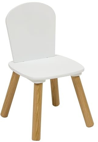 Atmosphera - Sedia per bambini, in legno chiaro, stile scandinavo, 48 x 55 x 85 cm, colore: Bianco