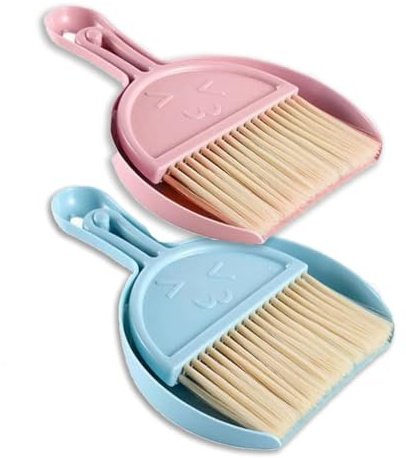 Ensemble de mini pelle et balayette pour le nettoyage de la maison bureau | Table, Ramasse, Miette, Petite, Rose, Bleu, Balai, Compacts, Qualite, Solid, Pratique, Robuste, Compact, Ergonomique
