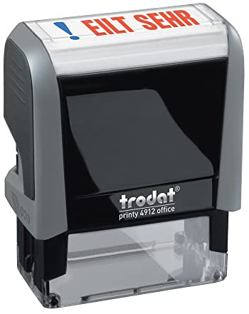 Trodat Office Printy 4912 självfärgande textstämpel, text RÄLT mycket, avtrycksfärg blå-röd, 47 x 18 mm