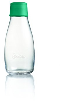 ApS Retap 0,3 litro pequeña Botella de Agua de Vidrio de borosilicato, Fuerte Verde