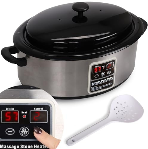 HABYS Hot Stone Steinerwärmer | Wärmegerät Heizgerät Erwärmer | Fassungsvermögen 6L | Digitale Anzeige Kontrolle | für Massage, Therapie und Kosmetik