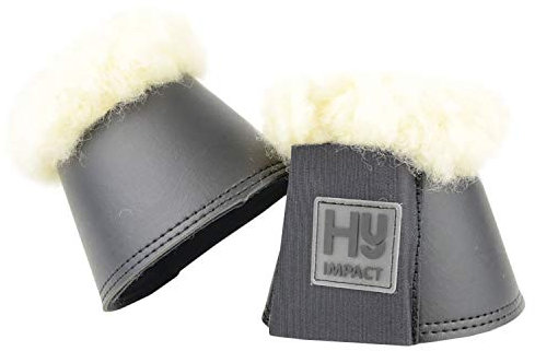 HyIMPACT Hufglocken mit Lammfell für Ponys und Pferde, bestens geeignet für Training und Aufwärmen, paarweiser Verkauf, Größen S-XL, Nr. 1177P, grau, Large