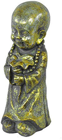 Deko Figur Buddha (32cm - Buddha mit Blume)