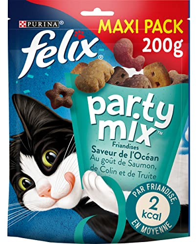 FELIX Party Mix | vuxen | kattgodis | smak av lax, kolion och öring | 5 x 200 g