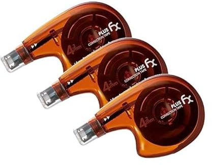 PLUS JAPAN Set med 3 sidokorrigeringsrullar FX 4,2 mm x 10 m flexibelt huvud orange