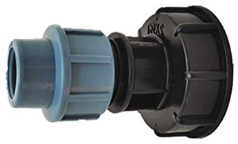 Supertool Tubo adattatore S60X6 per serbatoio d’acqua IBC, connettore adatto per serbatoi d’acqua IBC, 25 mm, uscita dritta