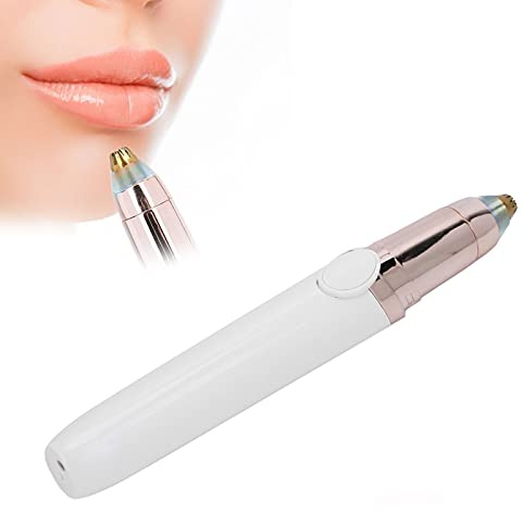 Augenbrauen-Epilierer, Schmerzlose Haarentfernung, Gesichtsepilierer mit LED-Licht, Klein und Tragbar, Schneidet Nasen- und Ohrenhaare, Zum Entfernen von Haaren von Kleinen Körperteilen(Weiß)
