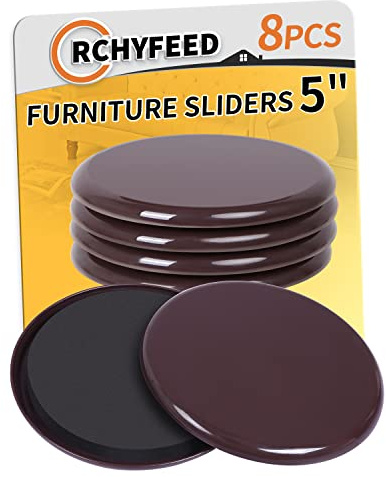 RCHYFEED 8 Stück Möbelgleiter Kunststoff 5 Zoll für Teppich, Teflongleiter 12,7 cm, Möbelgleiter Teflon für Schwere Möbel Bewegen auf Holzboden und Teppichböden Leise, Möbelschieber Kratzfest, Braun