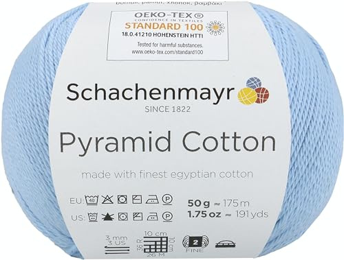 Schachenmayr Pyramid Cotton, 50G hellblau Handstrickgarne