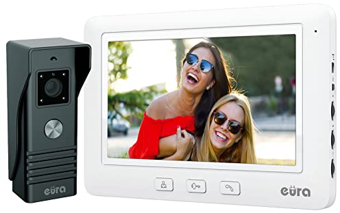 Eura VDP-45A3 Alpha Video-Türsprechanlage Gegensprechanlage, Weiss, 7-Zoll-Farbmonitor, 4 Draht