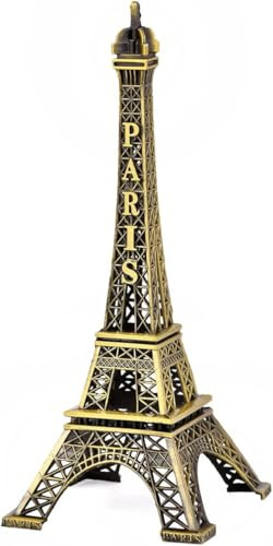 Uadme Eiffelturm Figur, Iffelturm-Statue-Dekor Zinklegierung Sammlerfigur Replica Französischer Paris für Reise-Souvenirs Heimdekoration Tischdekoration(25cm)