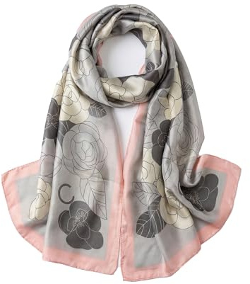 Trillion London® Silk Scarf | Long Neck Scarf for Women | Ladies Lightweight Scarves | Shawl Wraps | Suitable for Daily Life