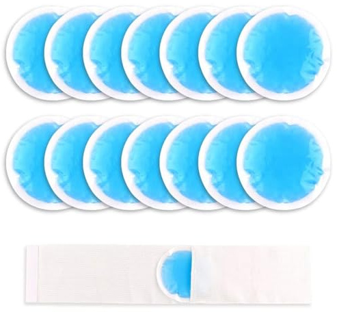 NEWGO Kühlpads Klein (14 Stück mit Vlies-Hülle) Augen Kühlkissen Kalt-Warm Kompresse, Mini Kleine Kühlpads für Kinder, Stillen, Weisheitszahn, Nase, Wiederverwendbar