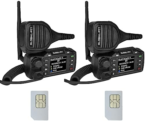 Wurui TXQ global-ptt poc 4G LTE vehicle two way radio 12-24V mini car mount walkie talkies gps for adults long range 1000 miles (2 PCS with sim card)