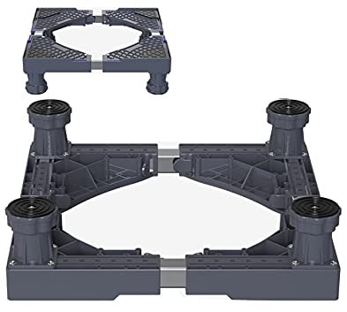 Kühlschrank-Gefrierschrank-Ständer, feuchtigkeitsbeständig, Waschmaschinensockel, verstellbare Länge/Breite 47–69 cm, Klimaanlagensockel, Haushaltsgeräteregal, Antivibrationsmatte (H: 10–13 cm) (