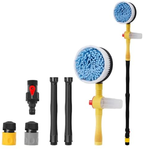 qiqiaollo Auto-Reinigungsbürsten-Set, Auto-Pflegebürsten, Auto-Waschbürsten-Set, Auto-Rad-Reifen-Bürste, Auto-Schaumstoff-Bürste, abnehmbare und einziehbare Auto-Waschbürste mit langem Griff/652