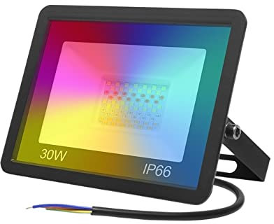 Generico Faretto da Esterno a LED Faretto da Esterno 30w / 50w / 100w Tuya Smart Proiettore a LED LED da Giardino Stage WiFi Smart App RGB Colore Luce Calda e Fredda per Cortile Cortile CAS