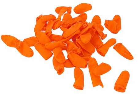 Denash Einweg-Fingerlinge, Latex-Fingerlinge, Elastisch, 100 Stück, Atmungsaktiv, für die Reinigung