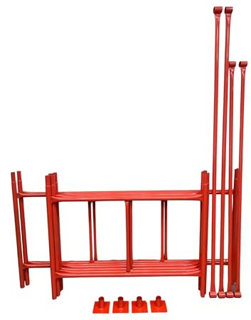 HILL TOP FABRICATIONS CO (1998) LTD - Scaffolding Tower 3.5 Meters (11'6') Working Height 6x4 Base Size. Steel & Polyester Powder Coated (PPC) Safety Orange for A High Quality Durable Finish.