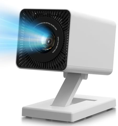 Mini Beamer 4K Mini Projektor WiFi6 und Bluetooth 5.0，150 ANSI Lumen Tragbarer Videoprojektor, Automatische Vertikale Korrektur und 130 Zoll, Heimkino Smart Beamer Kompatibel mit Telefon/PC/HDMI USB