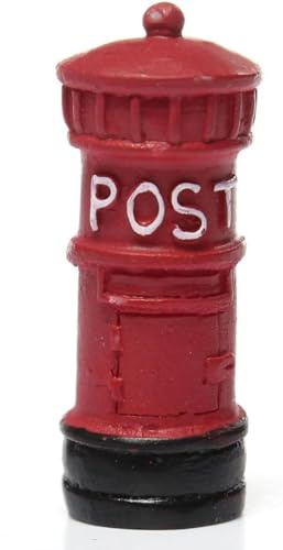 Red Miniature Retro Postbox Craft Dollhouse Decor Garden Fairy Ornament Flower Pot Plant Home DIY Garden Decor Dolls Accessories