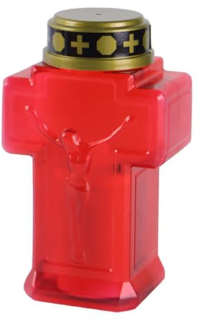 Garneck Christian Cemetery Led Devotional Light Flameless Red Shell Jesus Candle for Prayer Garden and Church Decoration Creates Serene Atmosphere Realistic Glow