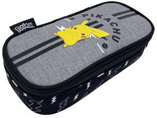 Estuche Escolar Pokemon Pikachu - Cierre de Cremallera – Interior Totalmente Forrado y Personalizado - 10 X 22 X 5.5 CM