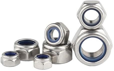 WANG TII DOO Tuerca De Seguridad De Acero Inoxidable 10 Pack Tuerca Hexagonal con Inserto De Nylon, Tuercas De Seguridad M18-M24 Adecuadas para Automoción, Maquinaria Y Proyectos De Bricolaje,M20