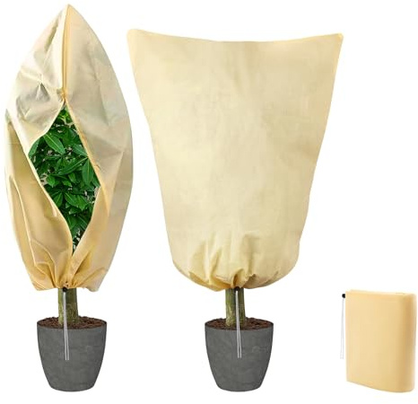 Chicpant Funda para Plantas Invierno No Tejida Manta Termica Saco Cubre Plantas Invierno Protección contra Heladas con Cordón y Cremallera para Árboles, Arbusto y Planta 1 PCS Albaricoque 200x240cm