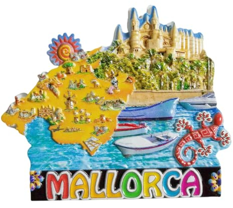 Mallorca España Imán para nevera, recuerdo turístico, 3D, decoración creativa